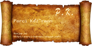 Perci Kármen névjegykártya